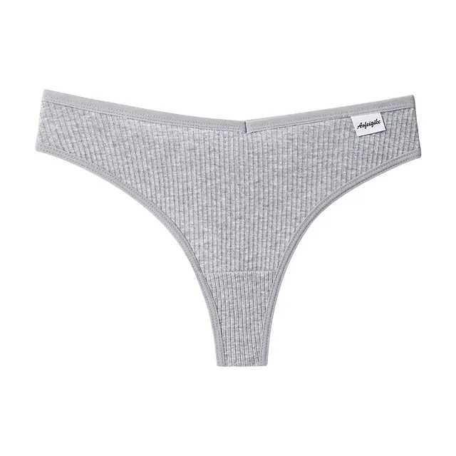 G string Panties Cotton Women's Underwear Comfortable Casual T back Female Solid Color Low Waist Thong Intimate Lingerie Flecking Gray - Shop at LoveMi