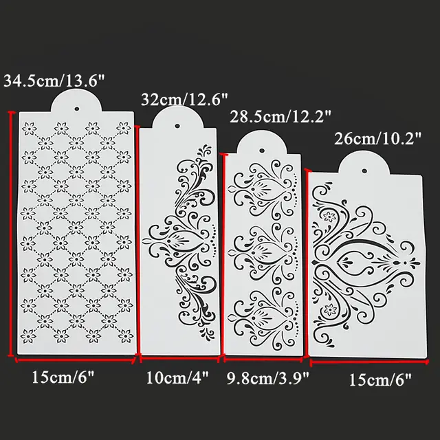 Beautiful Pattern Spray Flower Mold Cake Decoration Mold 4Pcs - Shop at LoveMi