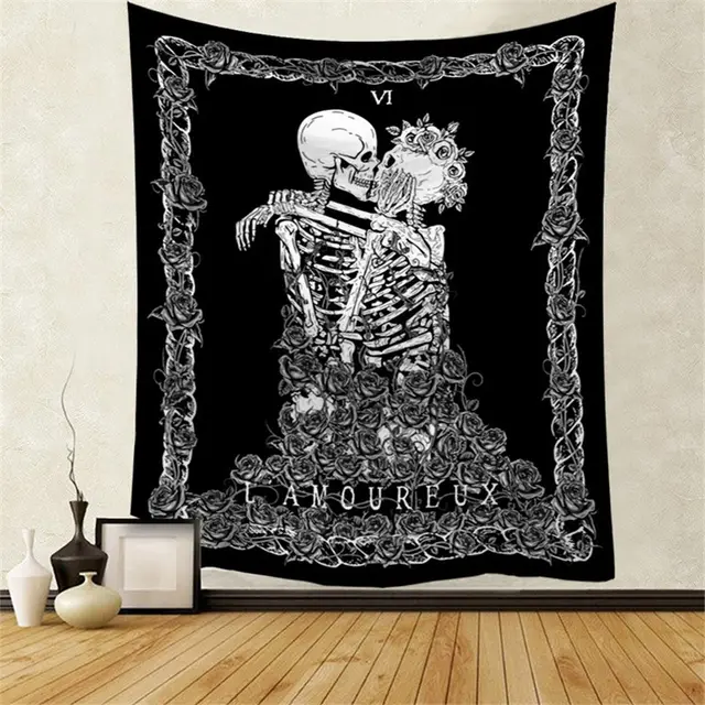 Tapestry Skull Hanging Cloth Net Red Bedroom Decoration Cloth Holiday Background Cloth - Shop at LoveMi