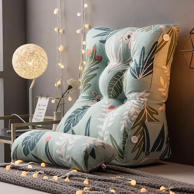 Japanese Style Washable Cotton Headboard Cushion Soft Bag Waist Protection Bed Pillow Triangle Sofa Large Back Cushion Can Be Removed And Washed Set12 - Shop at LoveMi