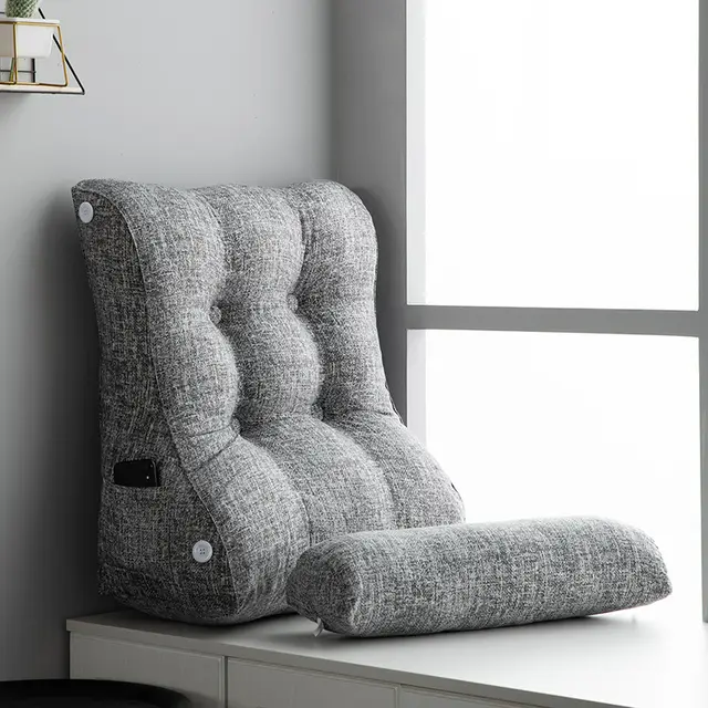 Japanese Style Washable Cotton Headboard Cushion Soft Bag Waist Protection Bed Pillow Triangle Sofa Large Back Cushion Can Be Removed And Washed ... Set3 - Shop at LoveMi