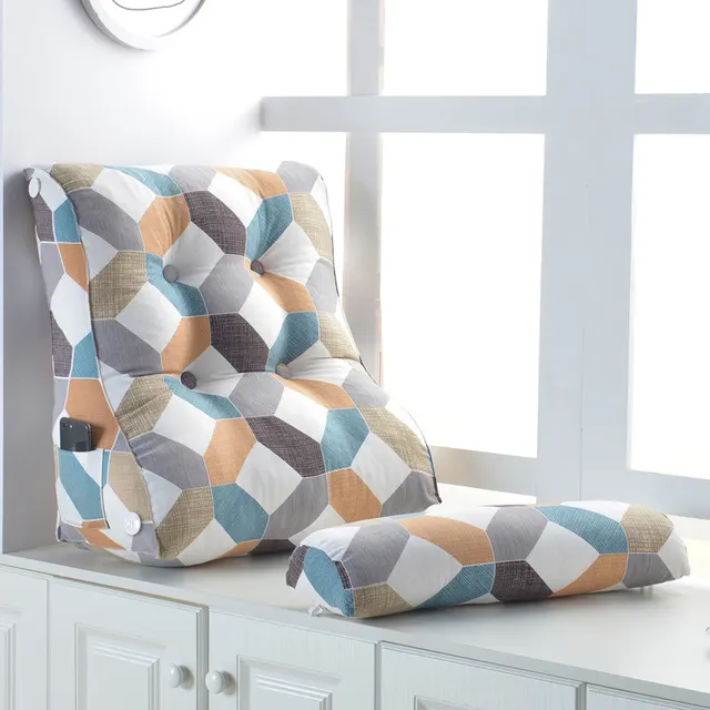 Japanese Style Washable Cotton Headboard Cushion Soft Bag Waist Protection Bed Pillow Triangle Sofa Large Back Cushion Can Be Removed And Washed ... Set4 - Shop at LoveMi
