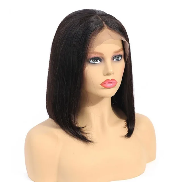 Wig Women's Real Wig Headgear 12Inch 13 4Bob Natural Color - Shop at LoveMi