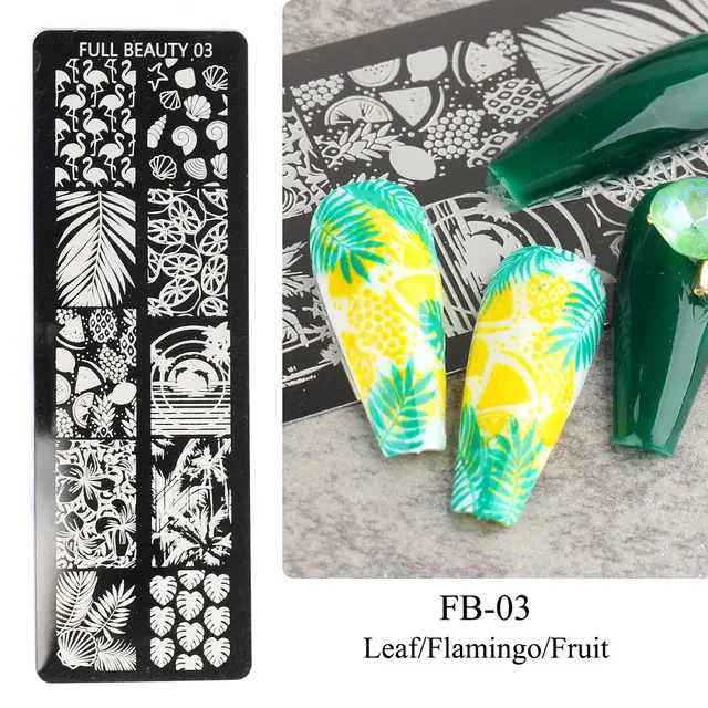 Nail Tool Steel Plate Transfer Template Lover Love Natural Flowers Ocean Pattern - Shop at LoveMi