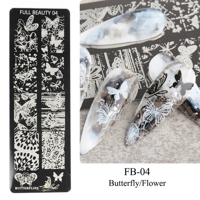 Nail Tool Steel Plate Transfer Template Lover Love Natural Flowers Ocean Pattern D - Shop at LoveMi