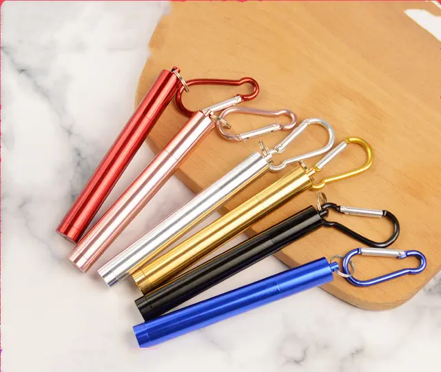 Stainless Steel Telescopic Straw, Stainless Steel 304 FDA Grade Portable Hot selling Stretch Storage Red - Shop at LoveMi
