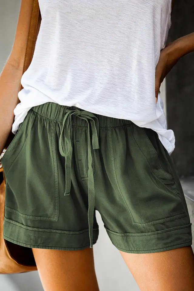 European Version Of High waisted Wide leg Pants Army Green - Shop at LoveMi