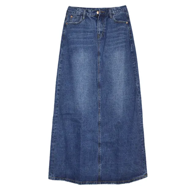 Wear Frayed Long Skirts Women's Long Skirts Denim Skirts Blue - Shop at LoveMi