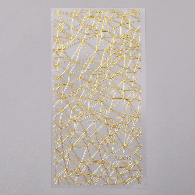 Nail Art Sticker 3D Geometric Pattern Gold Sticker Three dimensional Applique Golden - Shop at LoveMi