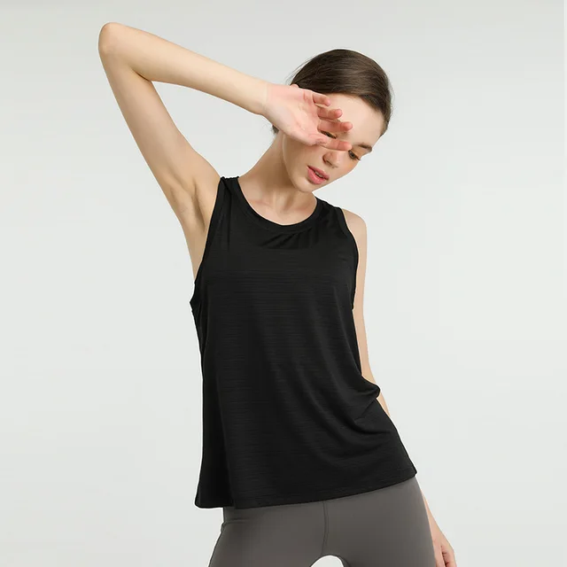 European And American Loose Sports Yest Women's Running Fitness Sleeveless Blouse Casual Yoga Wear Black - Shop at LoveMi