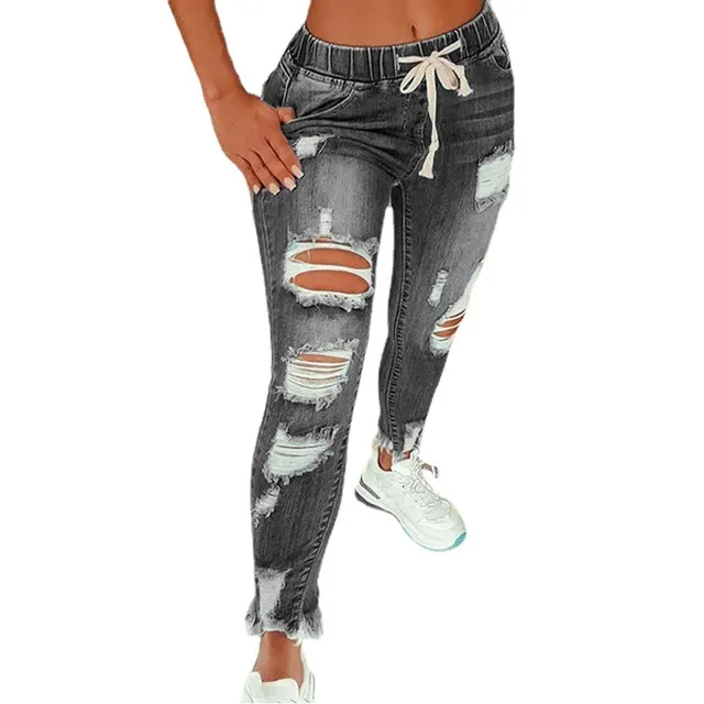 European And American Women'S Jeans Slim Slimming Women'S Jeans Trousers Grey - Shop at LoveMi