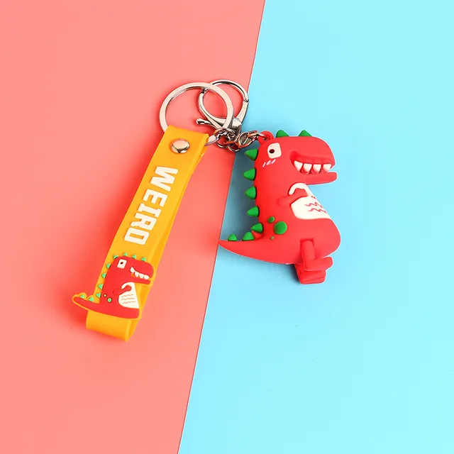 Hot Promotion Creative Cartoon Pvc Soft Rubber Doll Doll Bag Pendant Ing Green Epoxy Resin Dinosaur Keychain Big Red Dinosaur - Shop at LoveMi