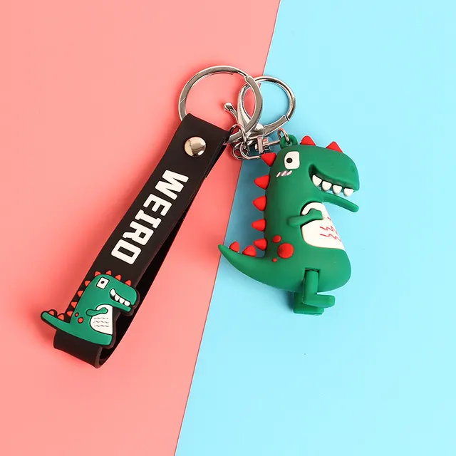 Hot Promotion Creative Cartoon Pvc Soft Rubber Doll Doll Bag Pendant Ing Green Epoxy Resin Dinosaur Keychain Dark Green Big Dinosaur - Shop at LoveMi