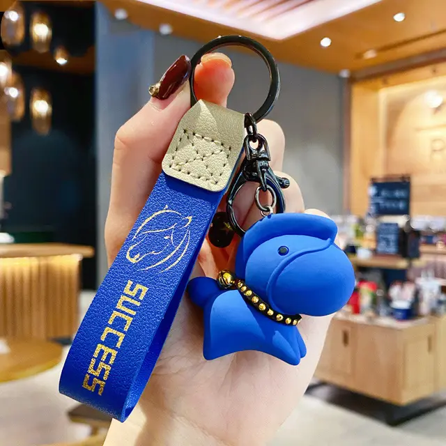 Creative Nordic Style Resin Pony Keychain Female Cute Cartoon Doll Key Chain Bag Pendant Couple Accessories Blue - Shop at LoveMi