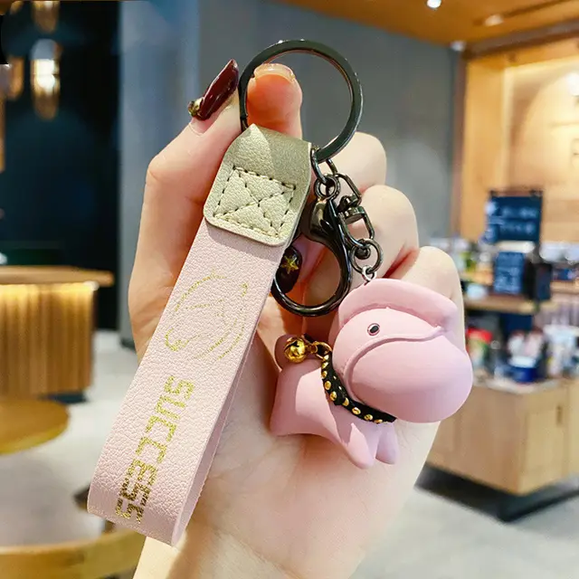 Creative Nordic Style Resin Pony Keychain Female Cute Cartoon Doll Key Chain Bag Pendant Couple Accessories Pink - Shop at LoveMi