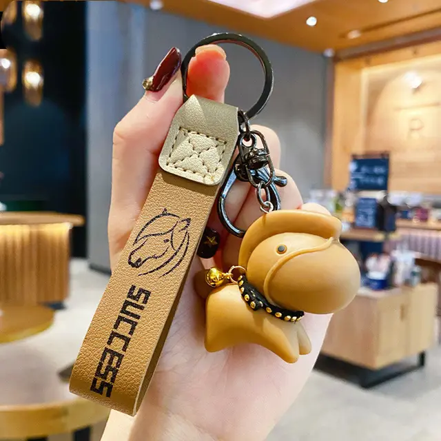 Creative Nordic Style Resin Pony Keychain Female Cute Cartoon Doll Key Chain Bag Pendant Couple Accessories Yellow - Shop at LoveMi