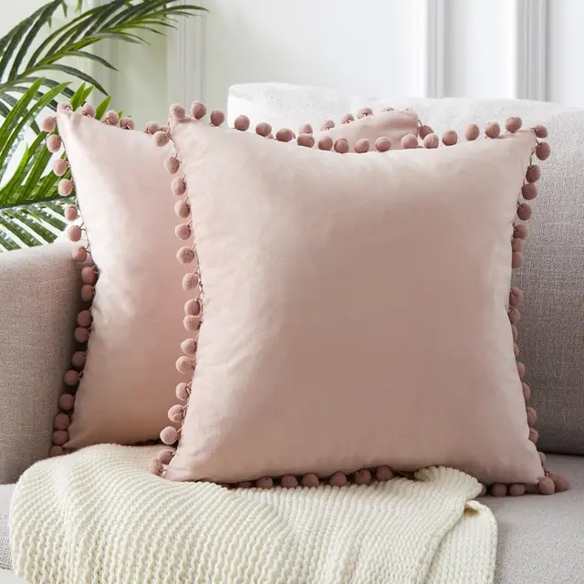 Wind Velvet Solid Color Cushion Cover For Office Light Pink - Shop at LoveMi