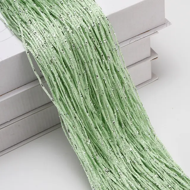 Flashing Silver Thread Curtain Meters Silver Silk Curtain Hanging Fruit Green - Shop at LoveMi