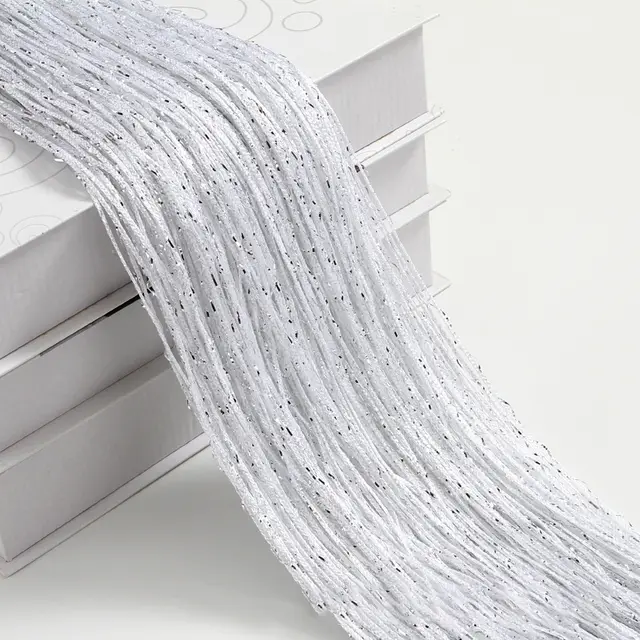 Flashing Silver Thread Curtain Meters Silver Silk Curtain Hanging White 1X2M - Shop at LoveMi