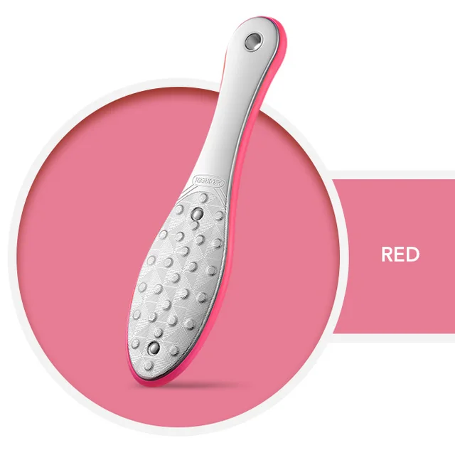 Double Sided Stainless Steel Foot Grinder With Plastic Tang For Fine Grinding And Coarse Grinding Of Noodles Red - Shop at LoveMi