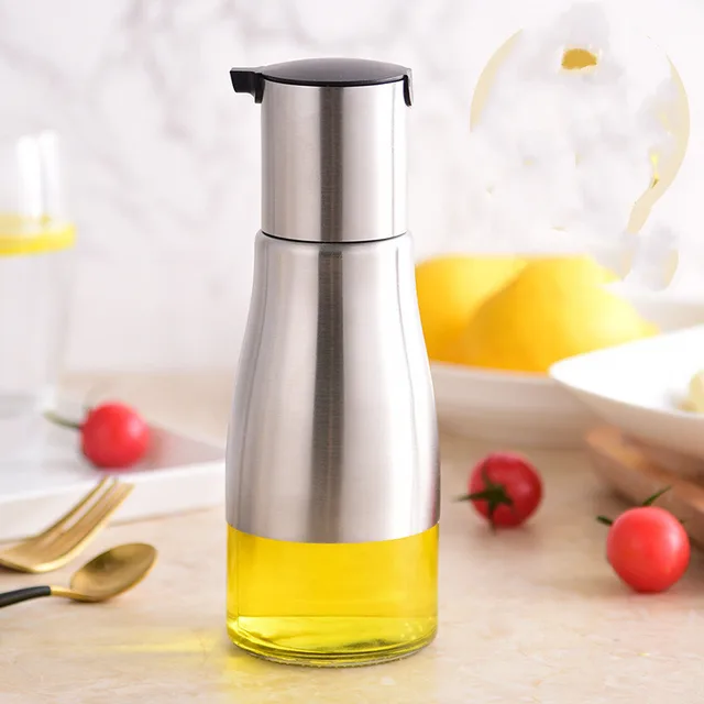Oil Bottle Glass Oiler Chili Oil Jar Soy Sauce Vinegar Seasoning Bottled Leak Proof Commercial Hotel Stainless Steel - Shop at LoveMi