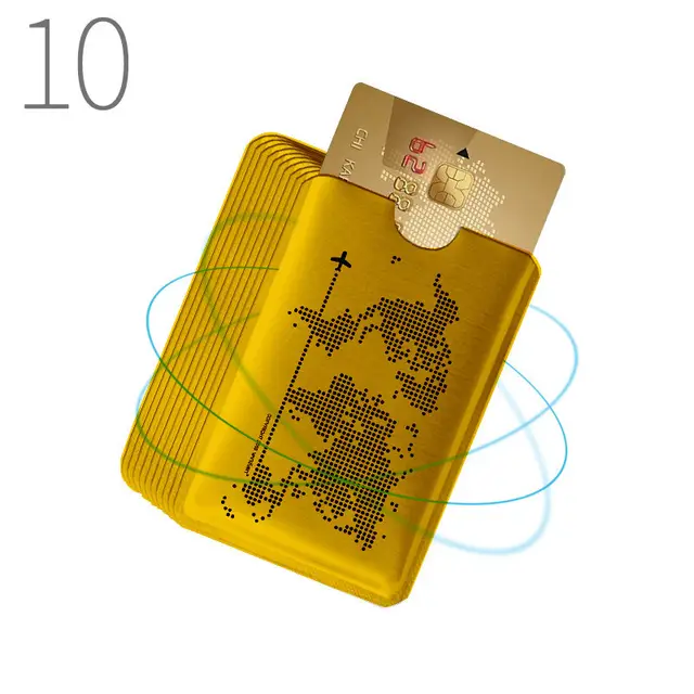 Anti Magnetic Tin foil Anti Degaussing Card Holder Yellow - Shop at LoveMi