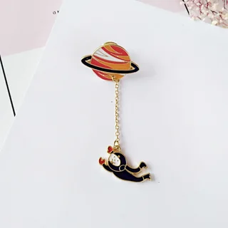Glacier Polar Bear Brooch Cute Cartoon Japanese Men''s and Women''s Badge - Spaceman Planet