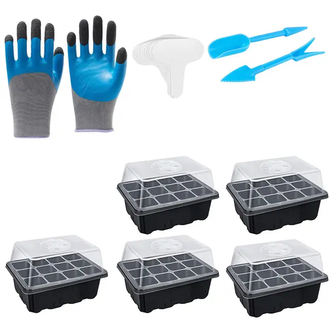 Four piece Flowerpot Storage Box Seed Plug Tray 9 Black Seedling Boxes - Shop at LoveMi