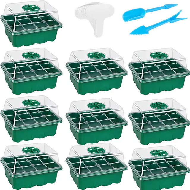 Four piece Flowerpot Storage Box Seed Plug Tray Green Box Nursery Box 13 Piece - Shop at LoveMi