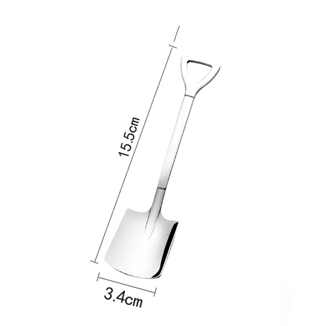 Stainless Steel Spade Creative Dessert Spoon 410 Square Shovel - Shop at LoveMi