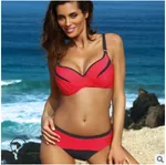 Spot Pure Colour Hot Rhinestone Triangle Bag Swimming Tide Swimsuit New Split Bikini Sexy - Rose