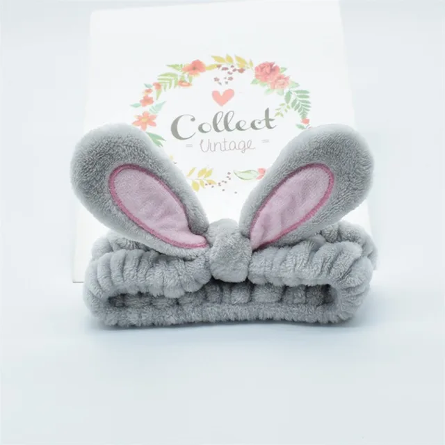 Sale Korean Version Of The New Hair Accessories Cute Rabbit Ears Headwear Face Wash Makeup Headband New Patch Headband Grey - Shop at LoveMi