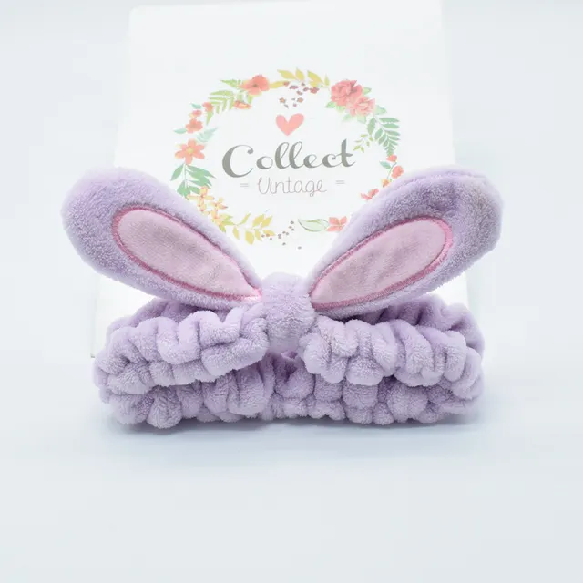 Sale Korean Version Of The New Hair Accessories Cute Rabbit Ears Headwear Face Wash Makeup Headband New Patch Headband Purple - Shop at LoveMi