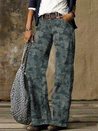 Women's Loose Faux Denim Wide Leg Pants B L - Shop at LoveMi