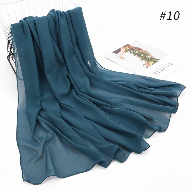 Women's Hijab Scarf Monochrome Pearl Chiffon Headscarf 10 Style - Shop at LoveMi