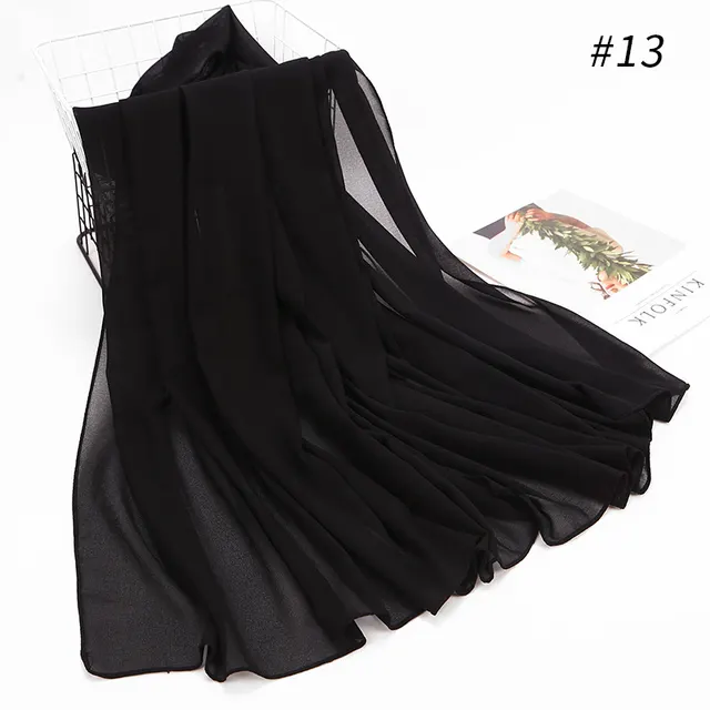 Women's Hijab Scarf Monochrome Pearl Chiffon Headscarf 13 Style - Shop at LoveMi