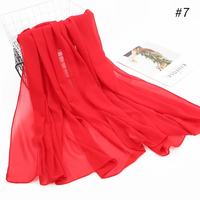 Women's Hijab Scarf Monochrome Pearl Chiffon Headscarf 7 Style - Shop at LoveMi