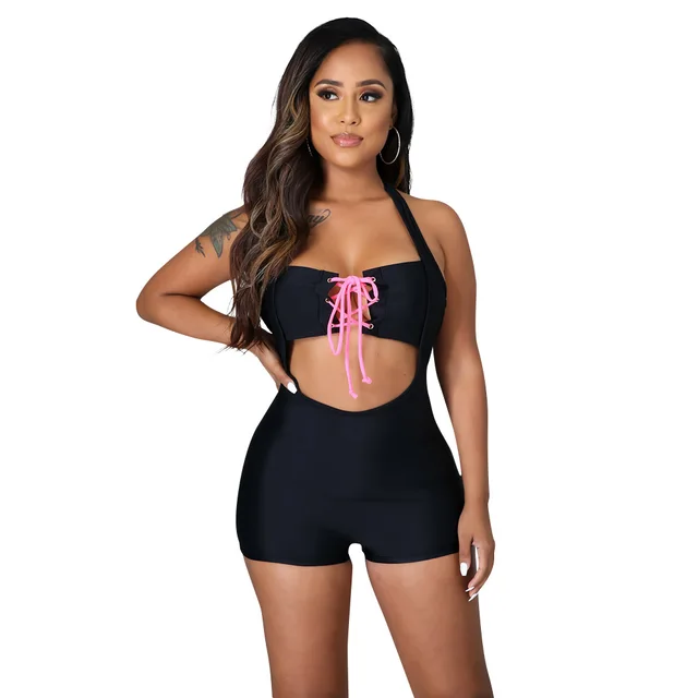 Straight Texture Trouser Suit One Piece Cool Pants Black - Shop at LoveMi