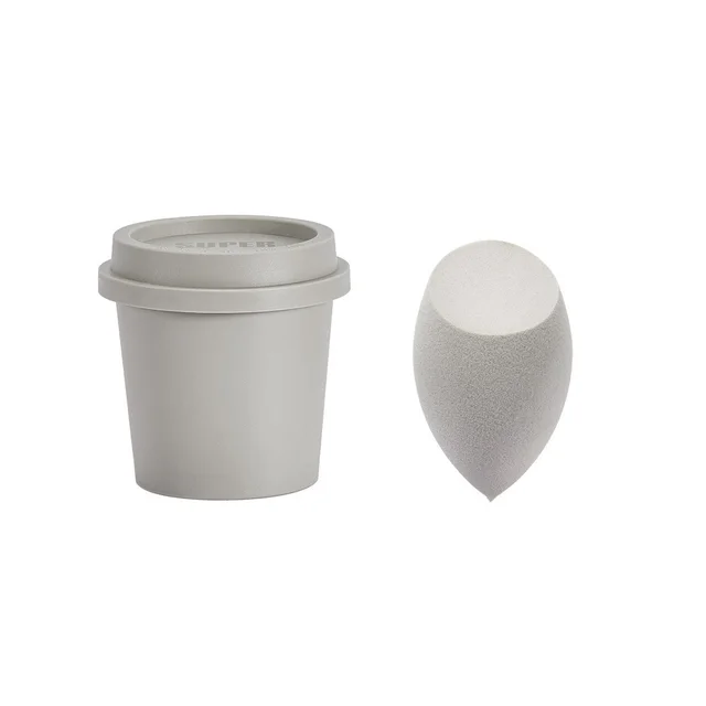 Beauty Egg Dry And Wet Soft Coffee Cup Storage Box Gray Diagonal Cut - Shop at LoveMi