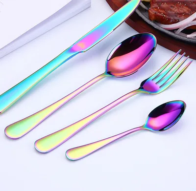 Gold Plated Stainless Steel Cutlery Western Steak Cutlery Spoon Symphony - Shop at LoveMi
