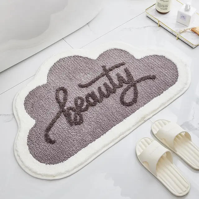 Door Entrance Bathroom Mat Cloud Bath Rug Grey - Shop at LoveMi