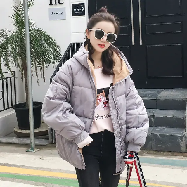 Fashion Short Cotton Coat Ladies Small Padded Jacket Grey - Shop at LoveMi
