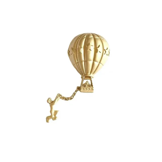 Confession Hot Air Balloon Brooch Simple and Exquisite Palace Style Medieval High end Atmospheric Jacket Pin Golden - Shop at LoveMi