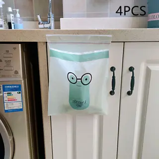 Cartoon Disposable Household Garbage Bag Adhesive Car Garbage Bag Creative Car Storage Bag Factory Spot - Green 4Pcs