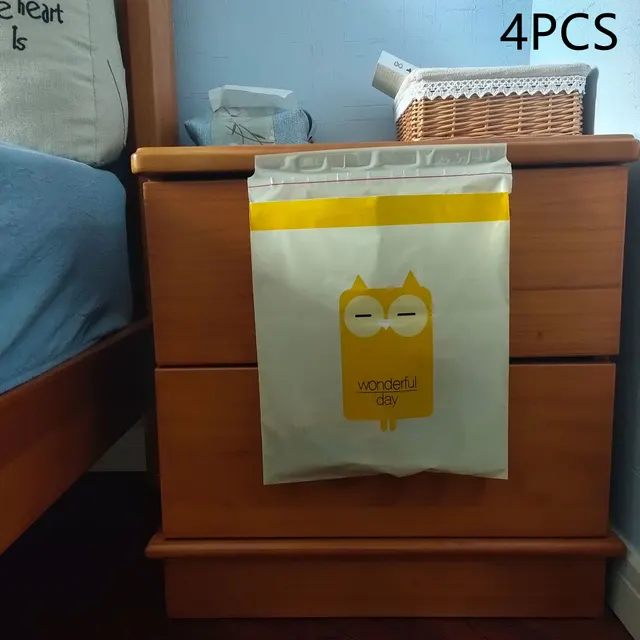 Cartoon Disposable Household Garbage Bag Adhesive Car Garbage Bag Creative Car Storage Bag Factory Spot Yellow 4Pcs - Shop at LoveMi