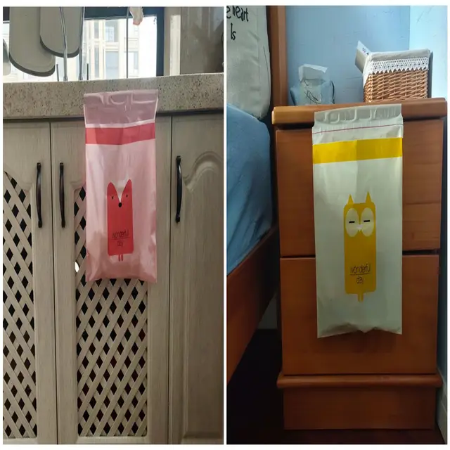 Cartoon Disposable Household Garbage Bag Adhesive Car Garbage Bag Creative Car Storage Bag Factory Spot Yellow Pink - Shop at LoveMi