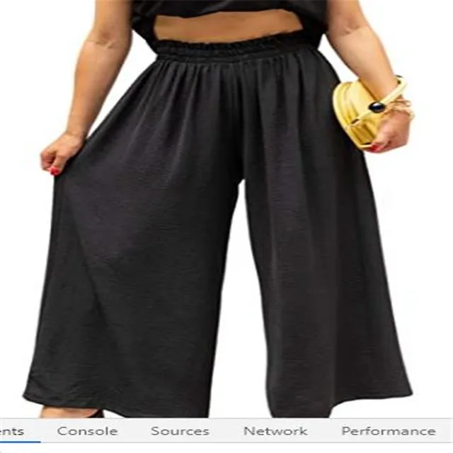 Pure Color High Waist Nine point Drape And Thin Wide leg Pants Black - Shop at LoveMi