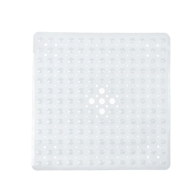 Eco friendly Bathroom PVC Suction Cup Non slip Mat Oversized Square Transparent - Shop at LoveMi