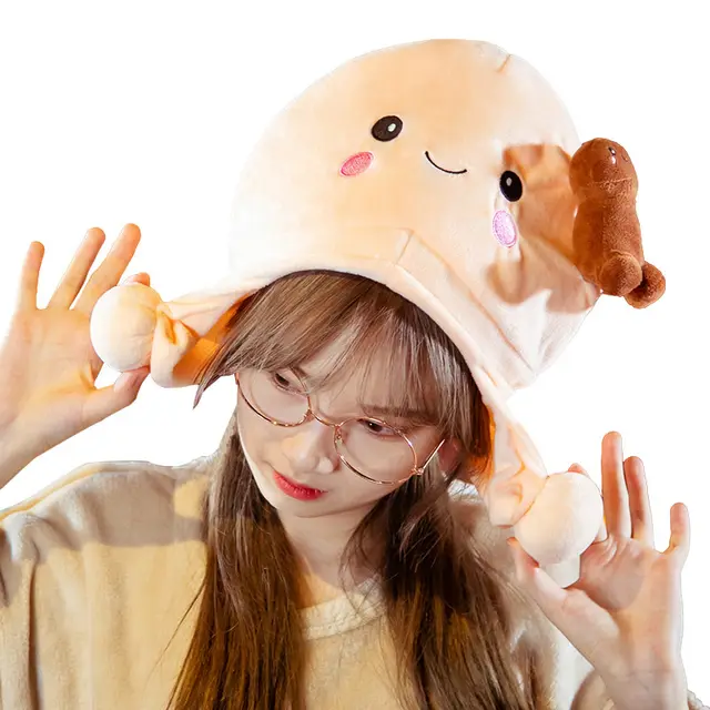 Creative Spoof Sand Sculpture Good Luck Plush Toy Hat Pink - Shop at LoveMi