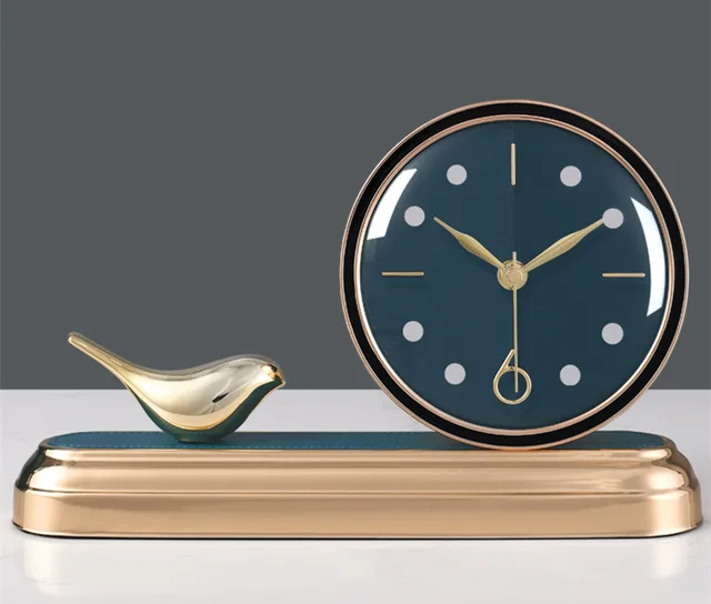 Bird Silent Art Desktop Clock Ornaments Desktop Living Room Creative Fashion Clock Navy Blue - Shop at LoveMi
